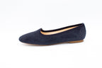 Blue suede women's slippers