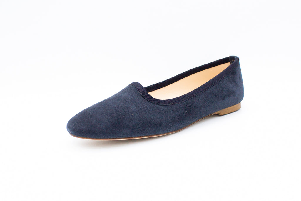 Blue suede women's slippers