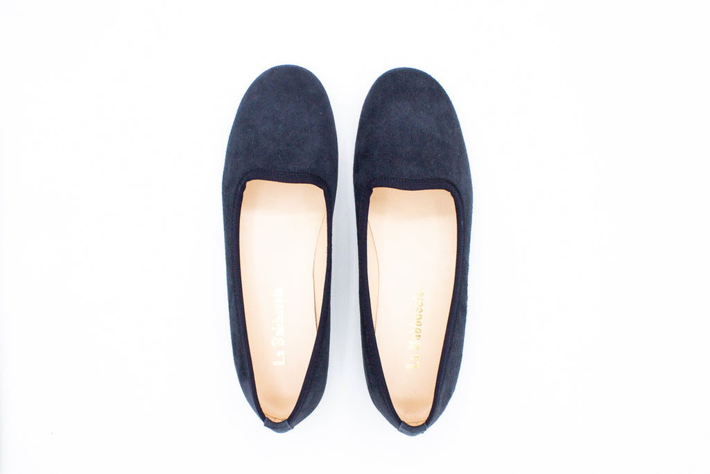 Blue suede women's slippers