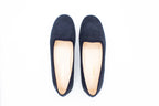 Blue suede women's slippers