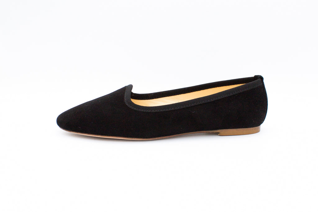 Slippers donna in camoscio nero