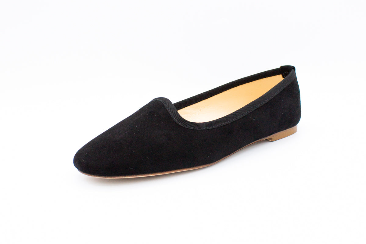 Slippers donna in camoscio nero