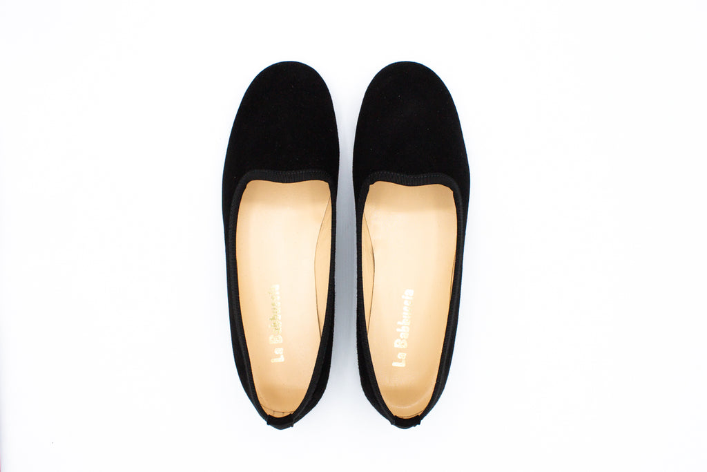 Slippers donna in camoscio nero