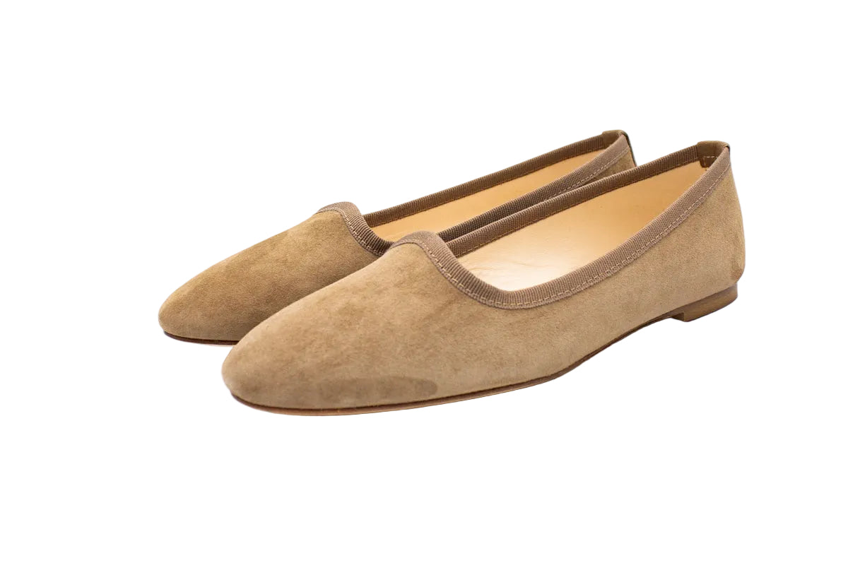 Slippers donna in camoscio beige
