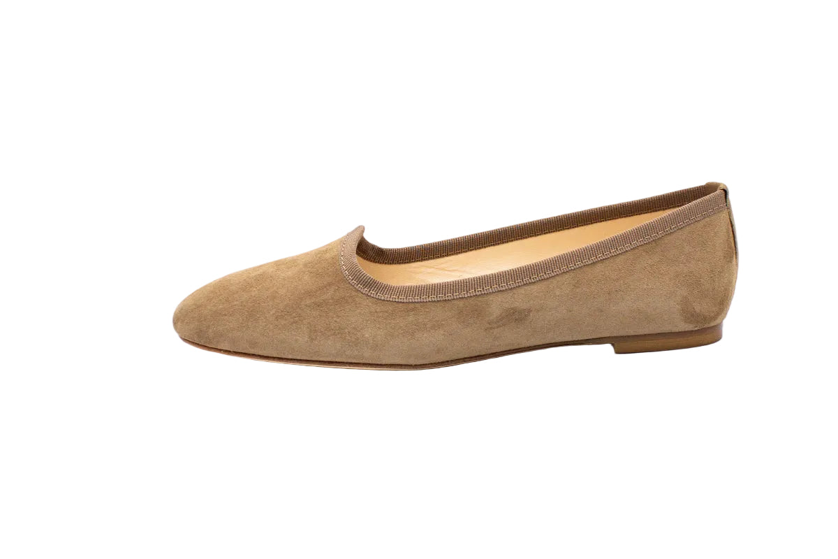 Slippers donna in camoscio beige
