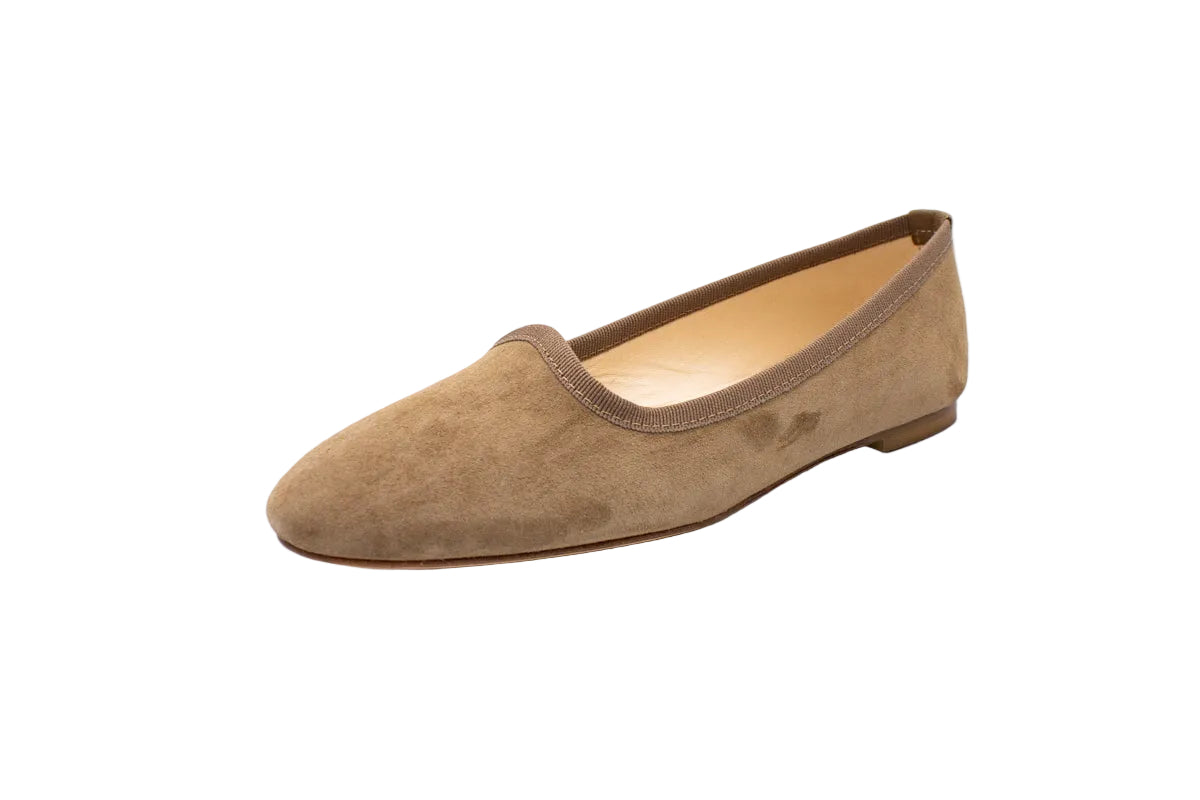 Slippers donna in camoscio beige