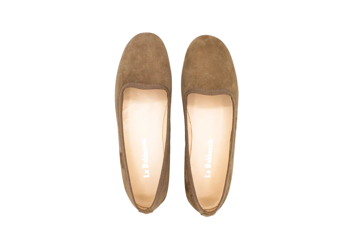 Slippers donna in camoscio beige