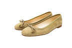 Ballerine scollate in camoscio beige