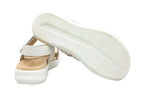 Sandali Ella in pelle con tre velcri bianco