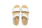 Sandali Ella in pelle con tre velcri bianco