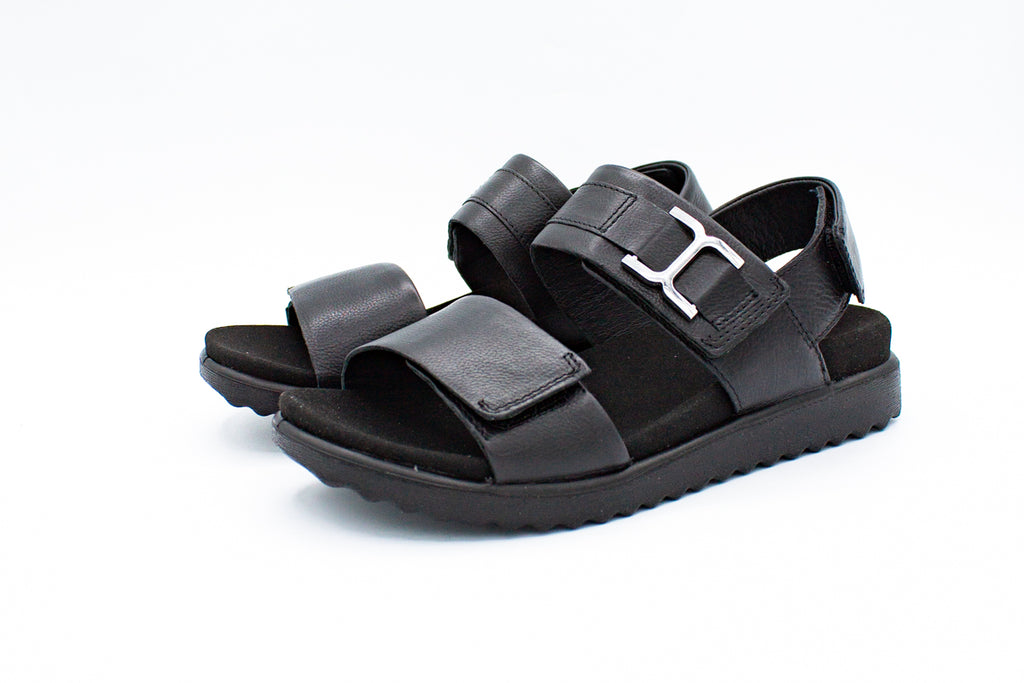 Move leather sandals with velcro and buckle