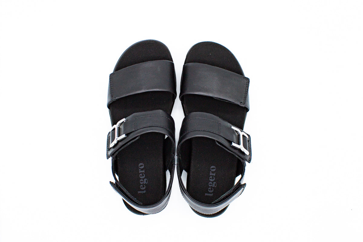Move leather sandals with velcro and buckle