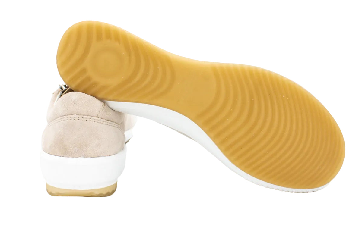 Sneakers in camoscio con cerniera e plantare estraibile