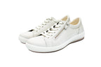 Leather sneakers with removable footbed