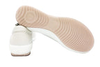 Leather sneakers with removable footbed