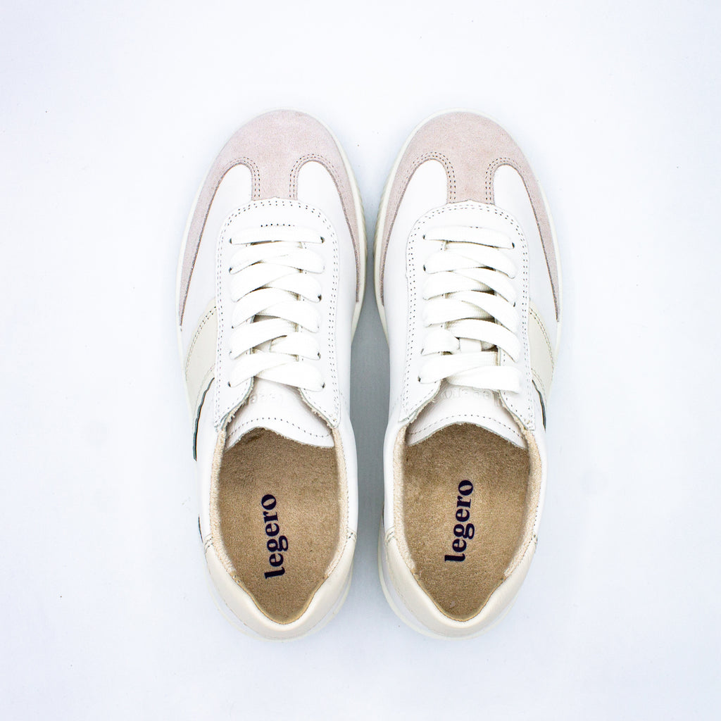 Sneakers Silence in nappa e camoscio bianco