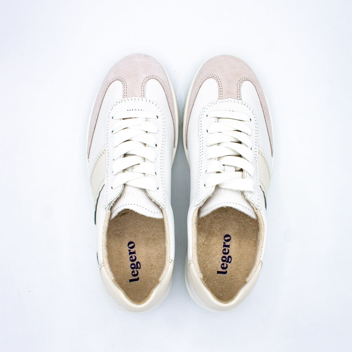 Sneakers Silence in nappa e camoscio bianco