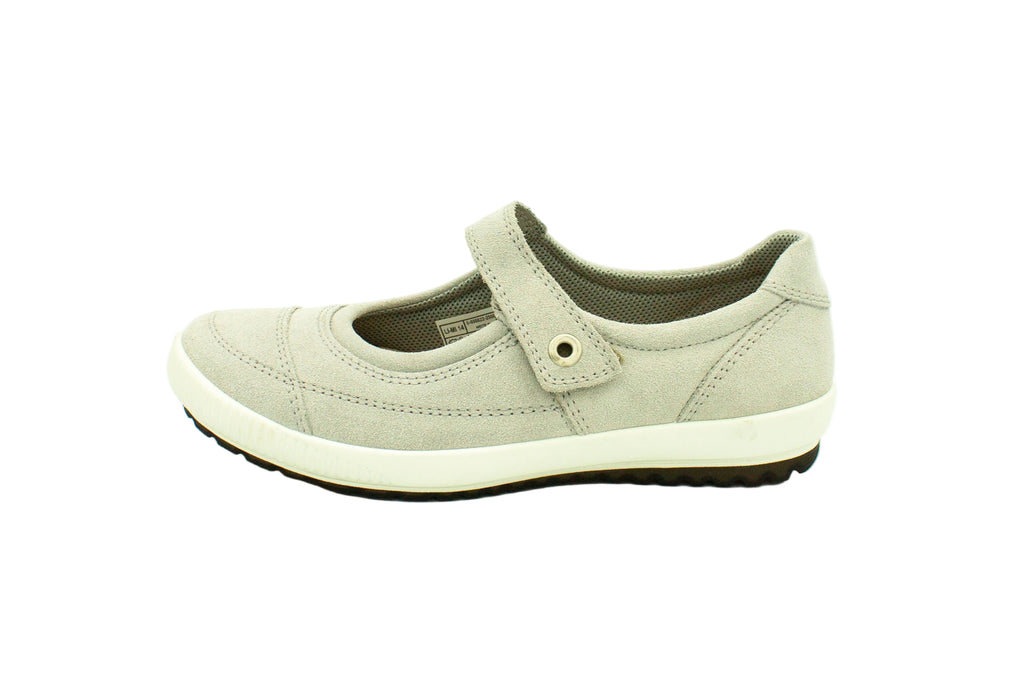 Ballerine in camoscio con cinturino grigio