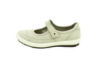 Ballerine in camoscio con cinturino grigio