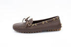 Mocassini in pelle con gommini marrone