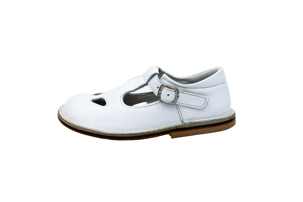 Sandali occhietti in pelle bianco