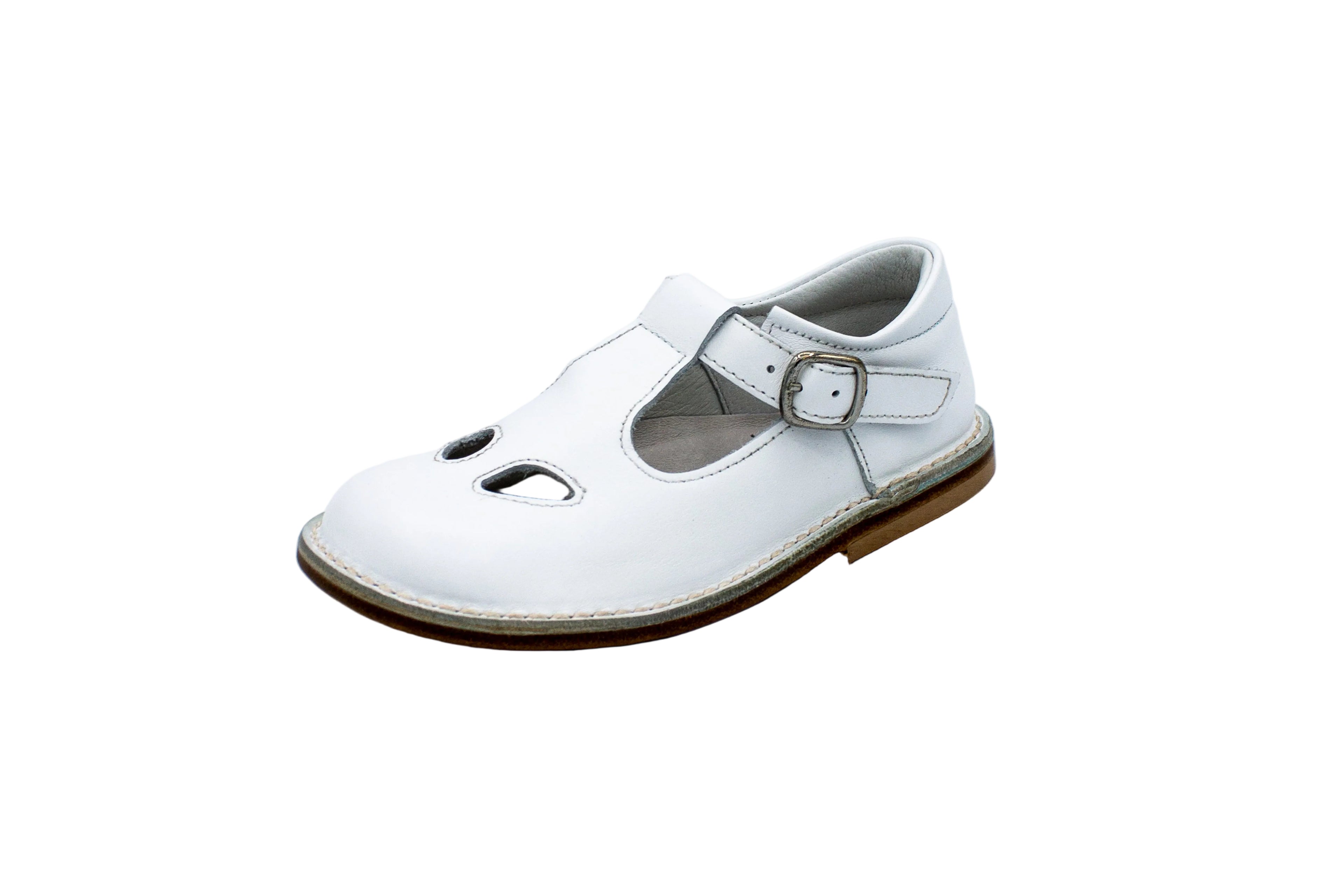Sandali occhietti in pelle bianco