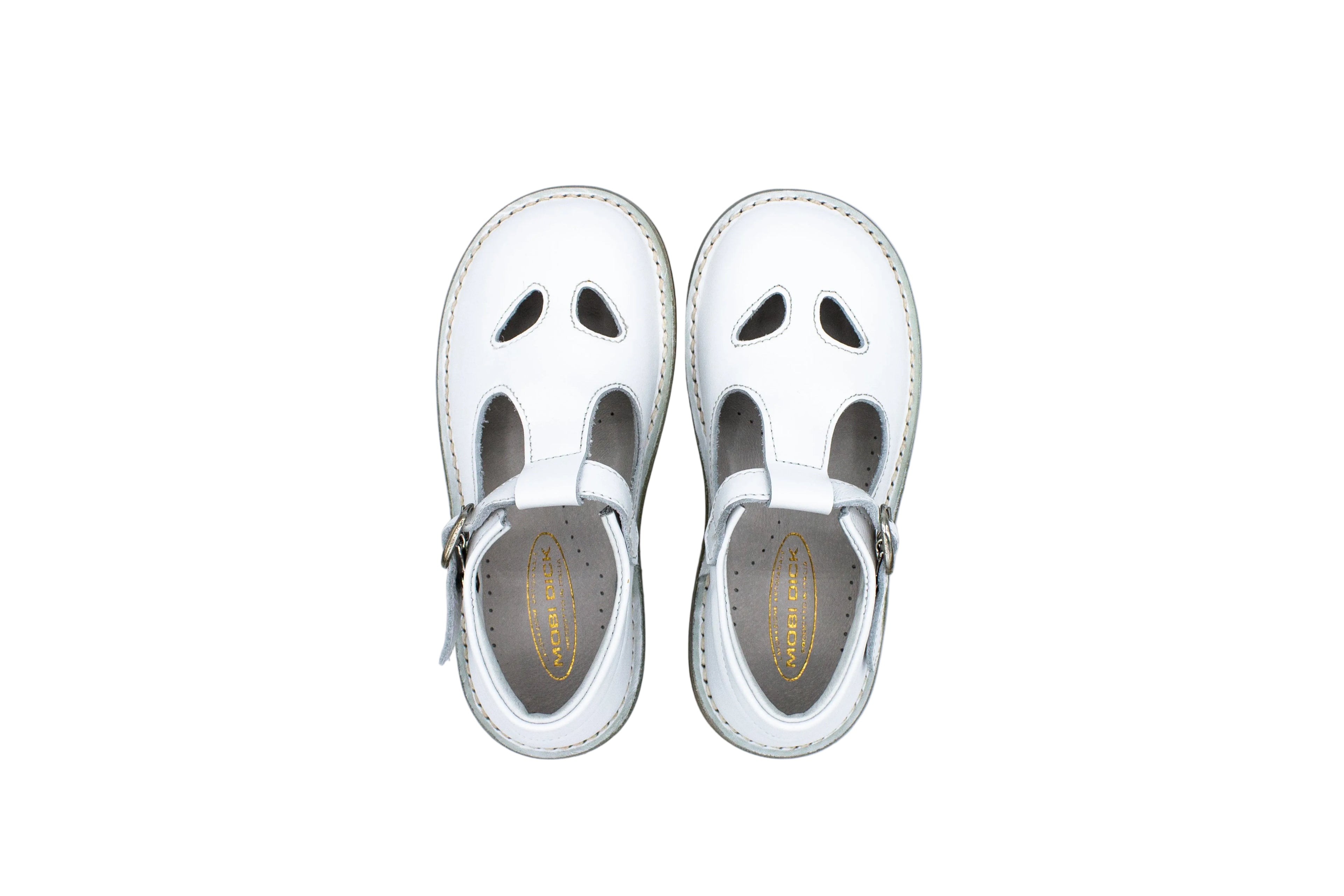 Sandali occhietti in pelle bianco
