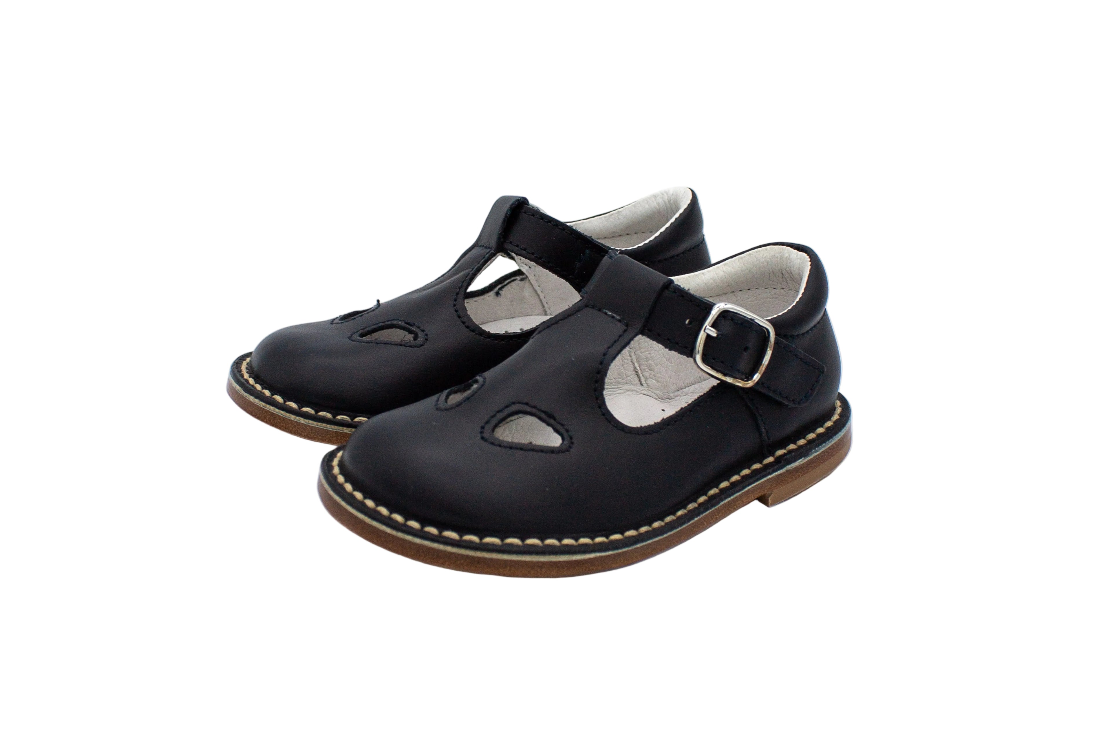 Sandali occhietti in pelle blu