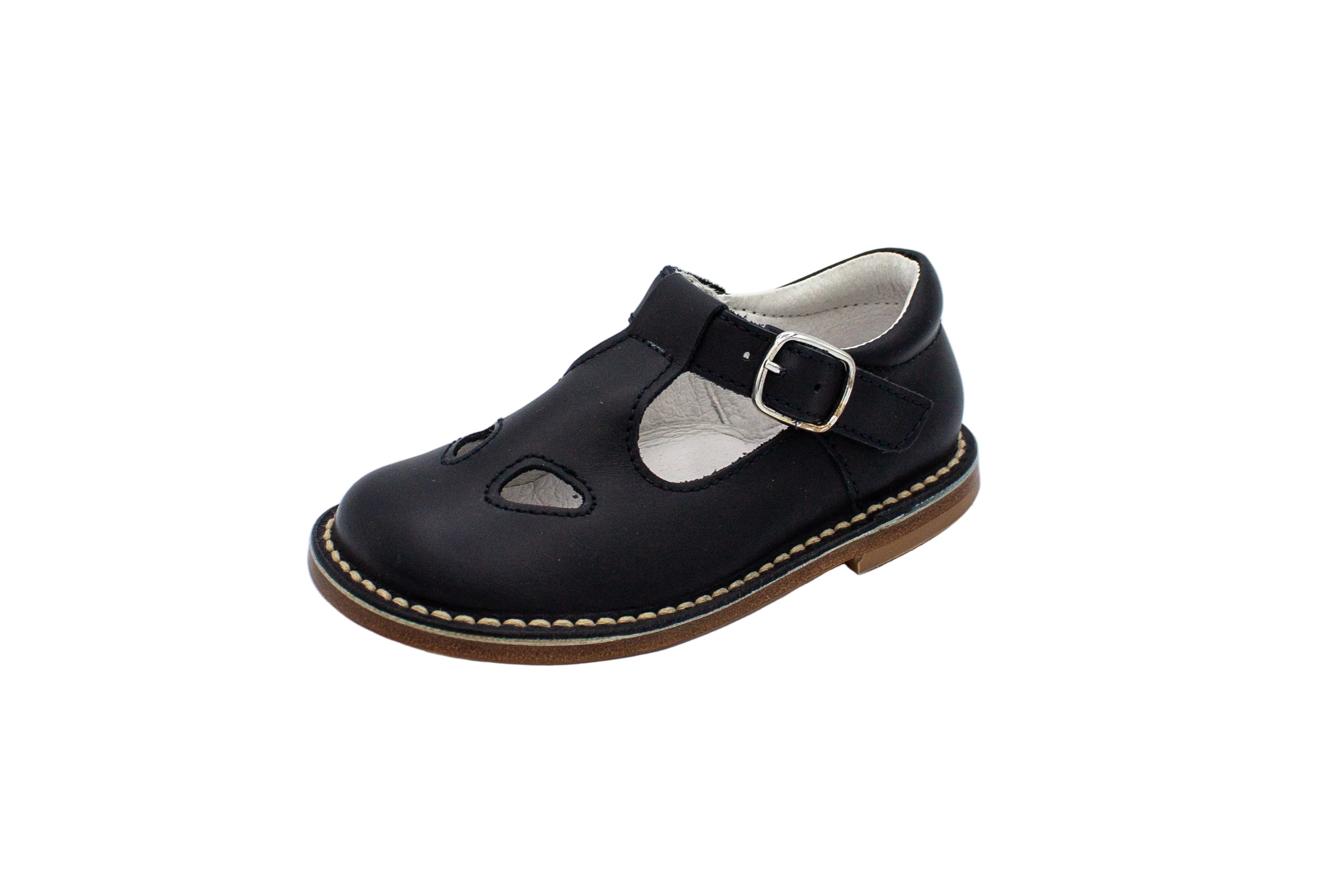 Sandali occhietti in pelle blu