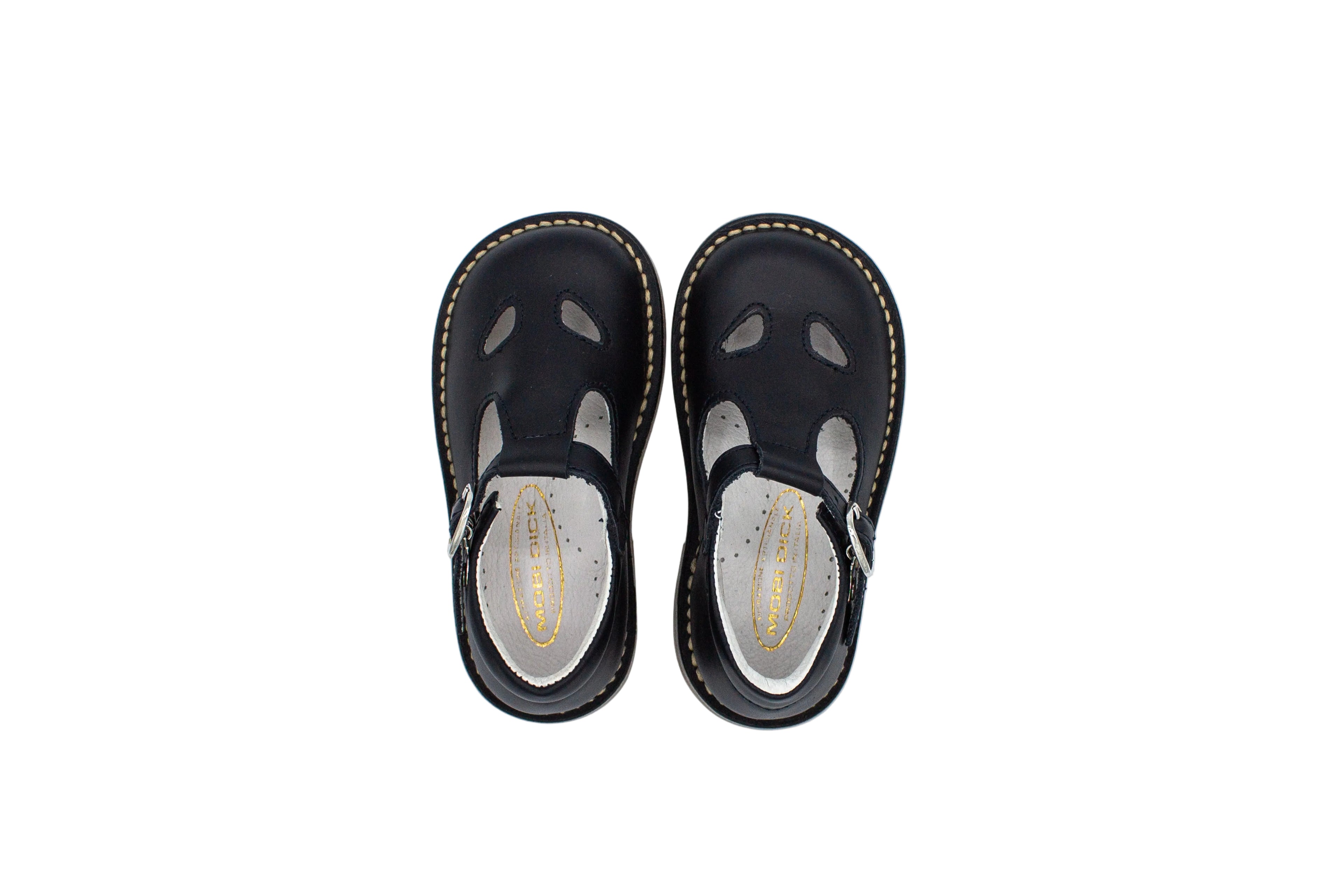 Sandali occhietti in pelle blu