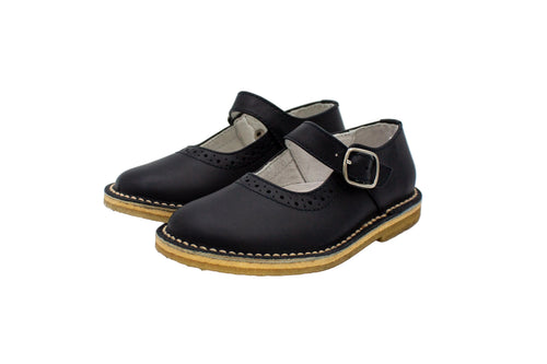 Ballerine da bambina in pelle con cinturino blu