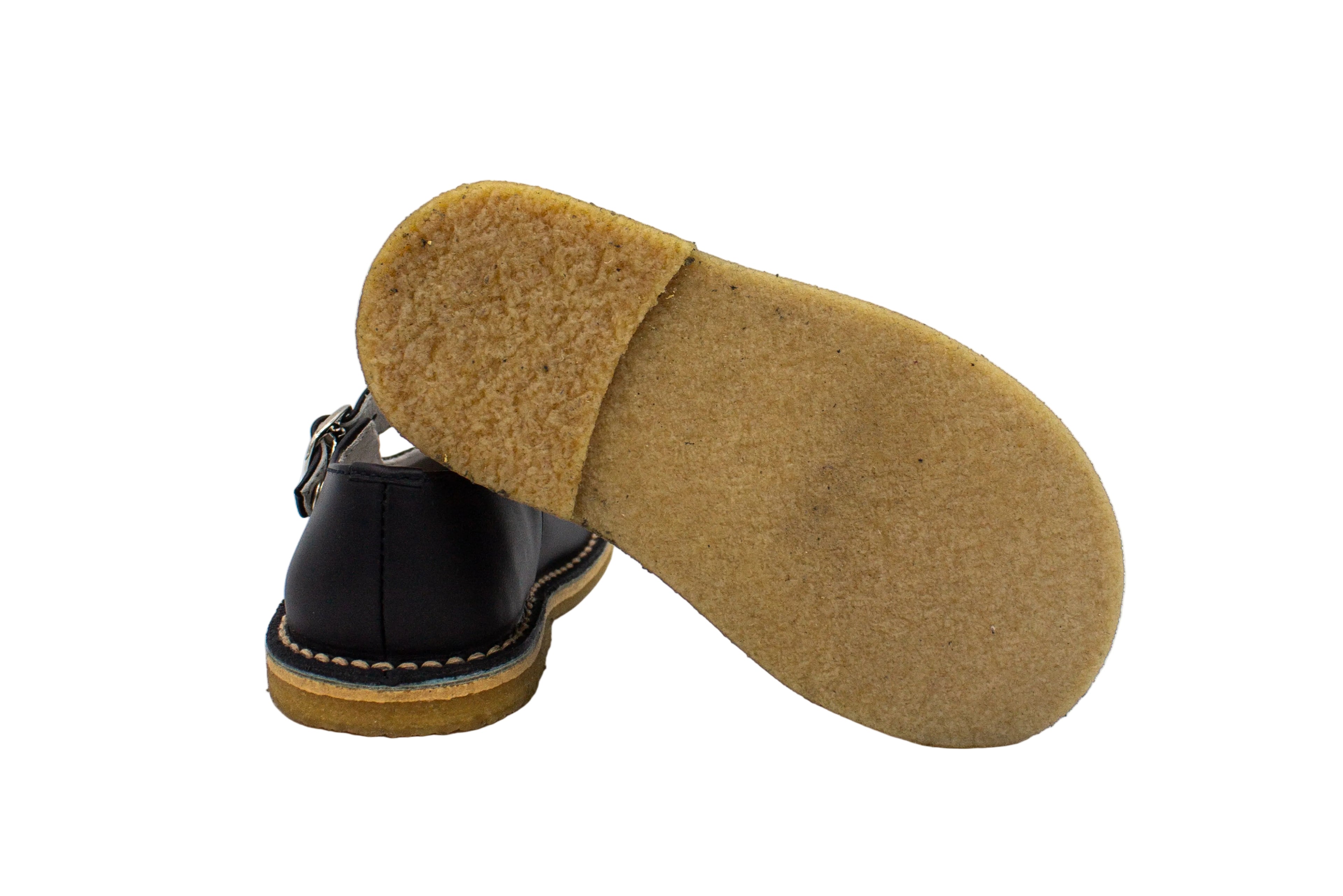 Ballerine da bambina in pelle con cinturino blu