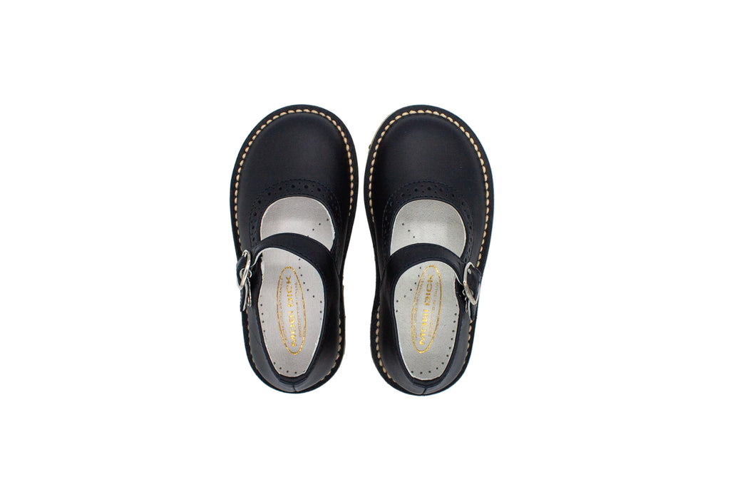 Ballerine da bambina in pelle con cinturino blu