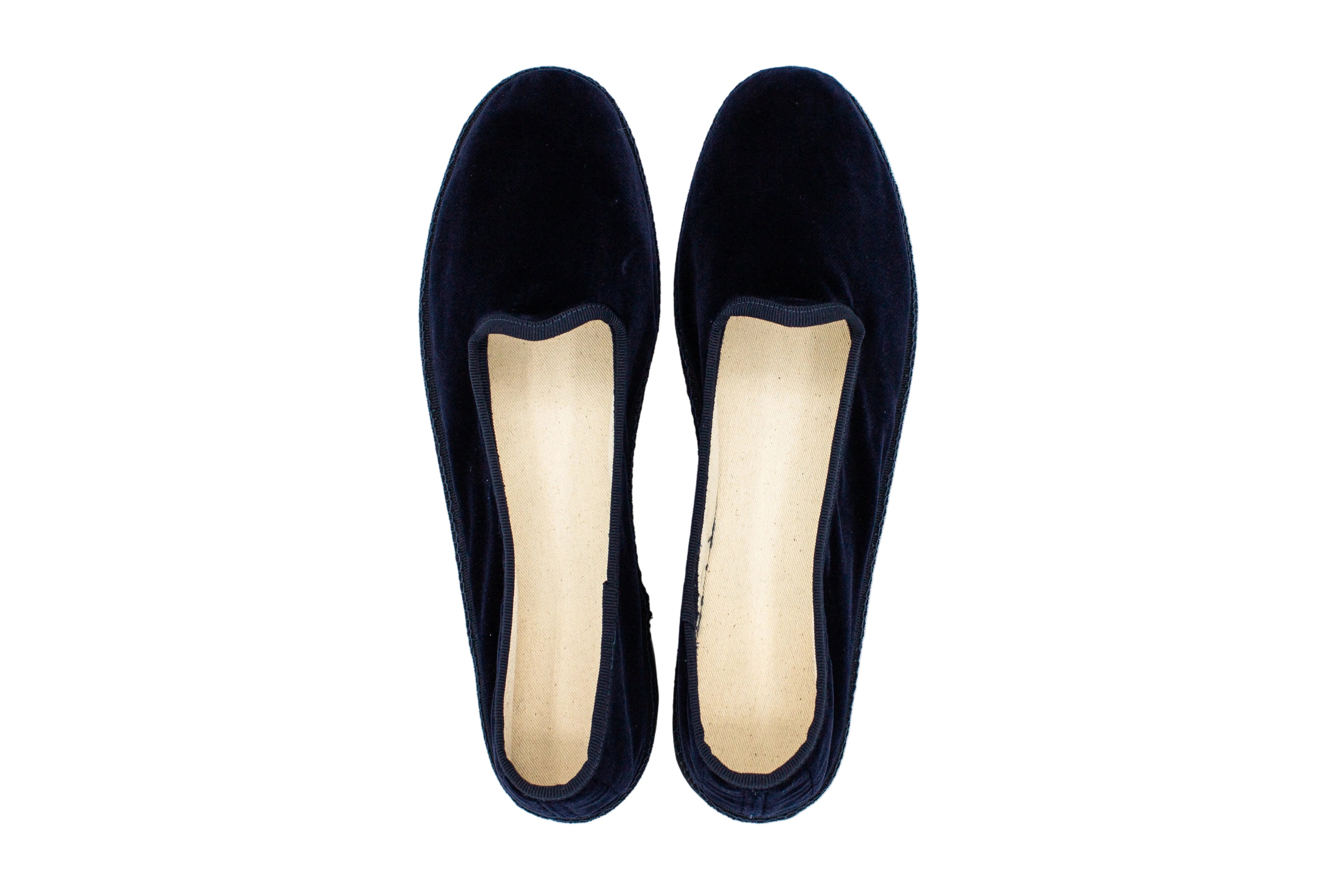Men's blue velvet slippers