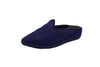 Friulane sabot con zeppa in seta blu