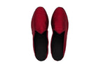 Bordeaux silk wedge clogs