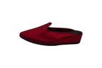 Bordeaux silk wedge clogs