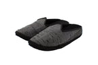 Gray silk wedge clogs
