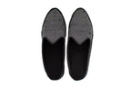 Gray silk wedge clogs