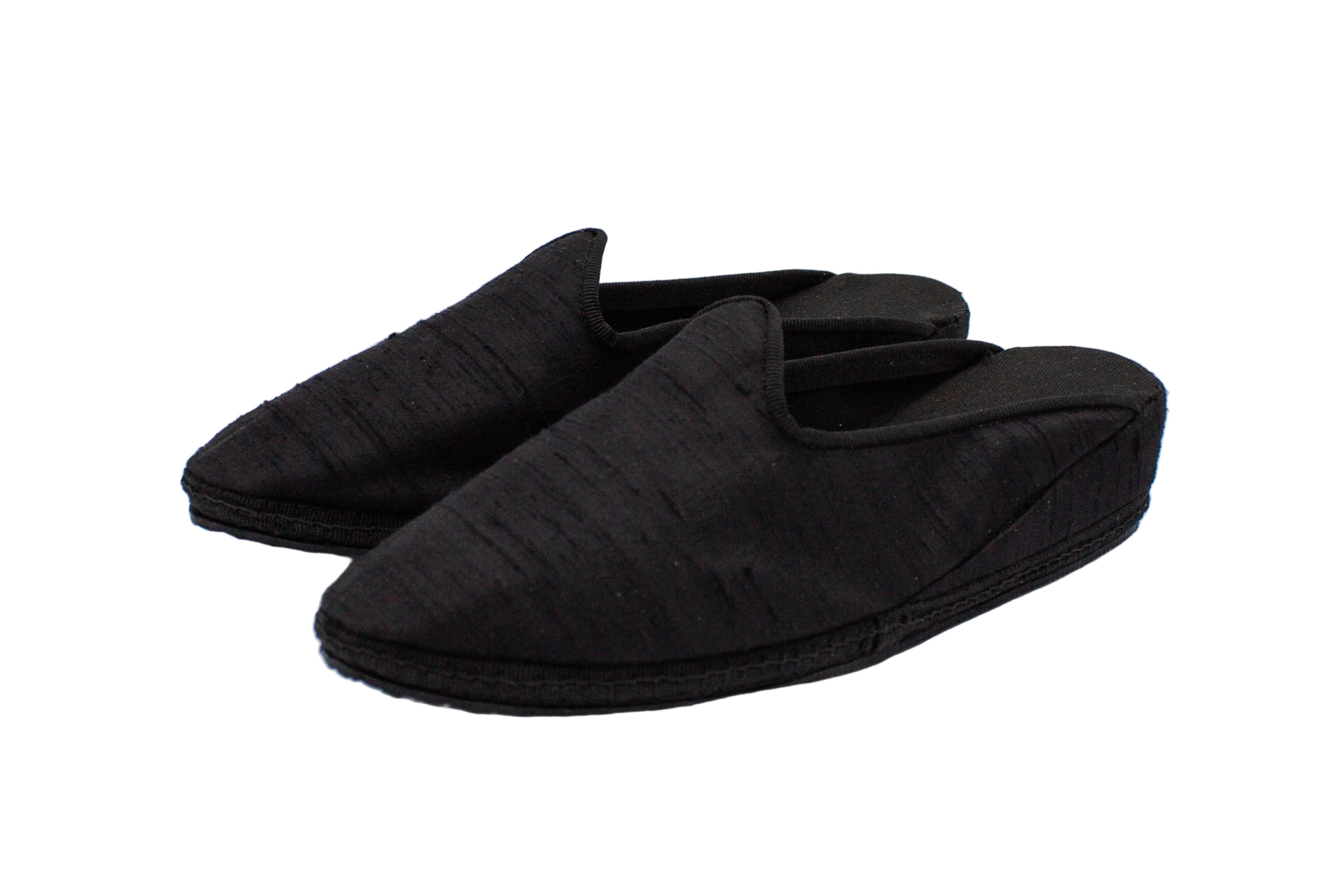 Friulane sabot con zeppa in seta nero