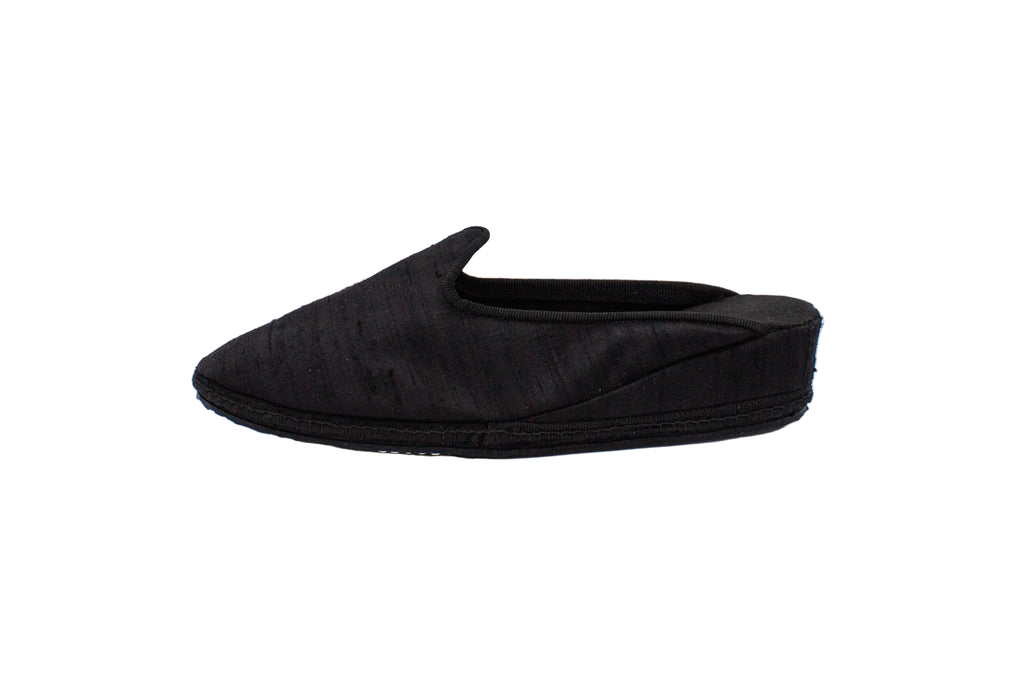 Friulane sabot con zeppa in seta nero
