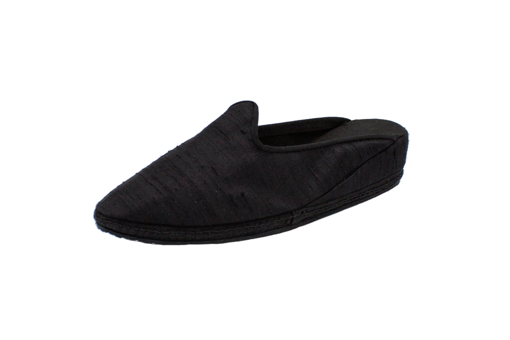 Friulane sabot con zeppa in seta nero