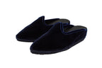 Friulane sabot con zeppa in velluto blu
