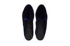 Friulane sabot con zeppa in velluto blu