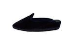 Friulane sabot con zeppa in velluto blu