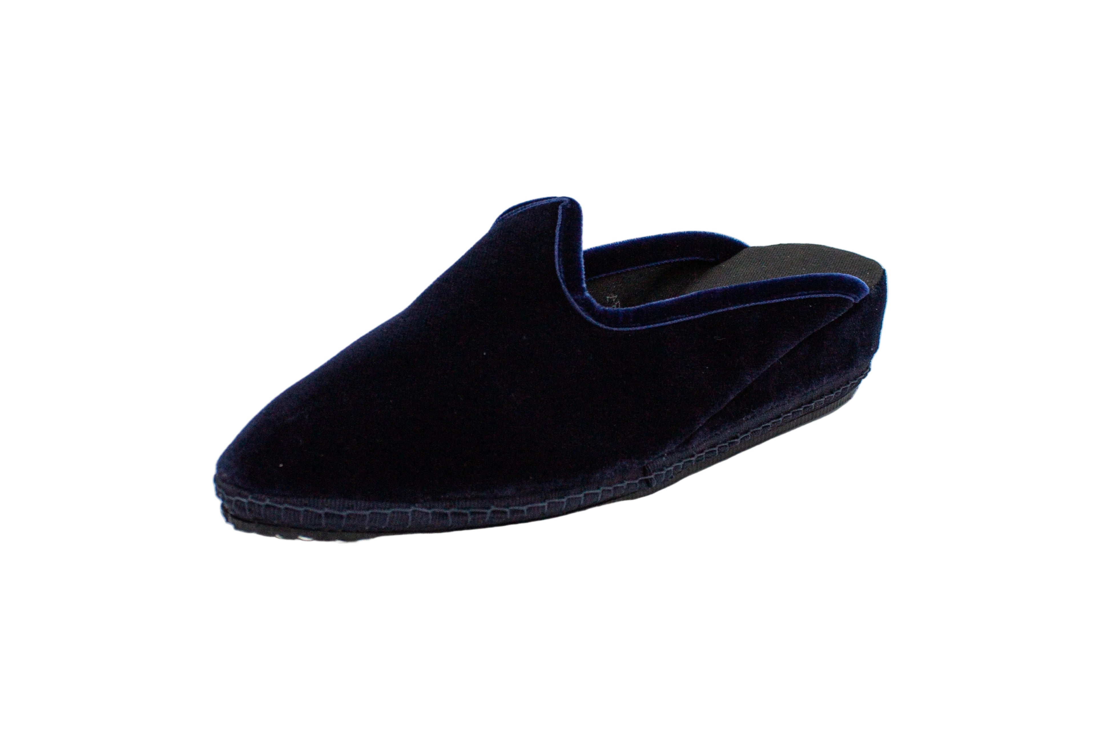 Friulane sabot con zeppa in velluto blu