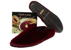 Friulane sabot con zeppa in velluto bordeaux