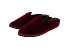 Friulane sabot con zeppa in velluto bordeaux