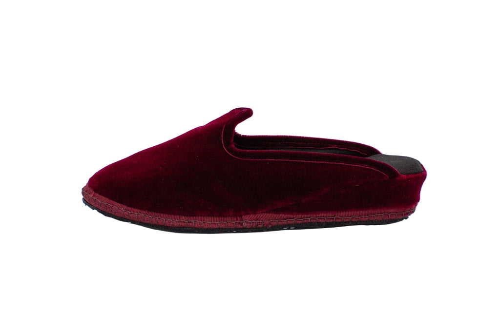 Friulane sabot con zeppa in velluto bordeaux