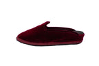 Friulane sabot con zeppa in velluto bordeaux